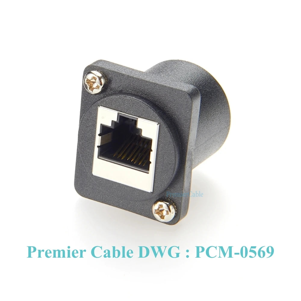 D-Type RJ45 Cat6 Ethernet Female to Female Coupler 1Gbps Flange Chassis Panel Mount Bulkhead Feedthrough LAN Network Extender