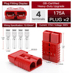 2pcs Quick Connector 40A 50A 120A 175A 350A Car Battery Power Plug 2P 600V High Current Electrical Wire Connectors