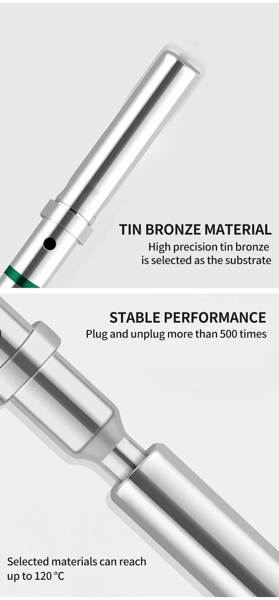 1.5mm Series Pin Contact 0462-201-16141 0460-202-16141 Solid Crimp Terminals – Stainless Steel AWG Male/Female