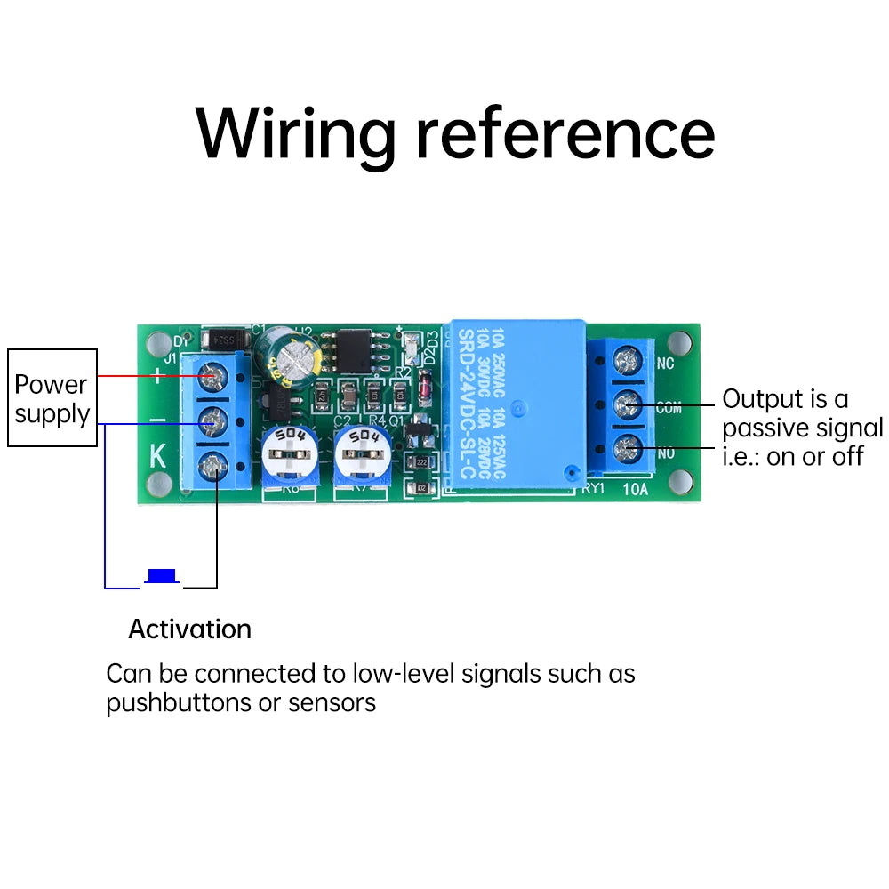 DC 5V 12V 24V Dual Relay Module Adjustable Time 0-100 Second 0-15 Minute 2 Speed Adjustable Trigger Control Relay Module Switch