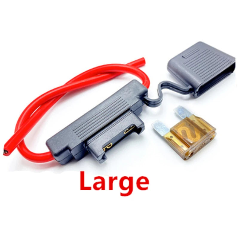 Waterproof 32V Mini Small Medium Auto Fuse Holder 18/16/14/12/10AWG and Car Blade Fuse 2A 3A 5A 7.5A 10A 15A 20A 25A 30A 35A 40A