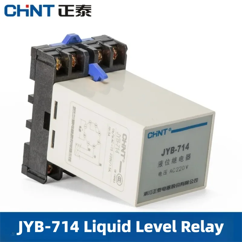 CHINT Liquid Level Relay JYB-714/714B/714C AC220/380V Water Level Controller with PUMP/DRAIN/RUN LED Panel and DIN Rail Mount