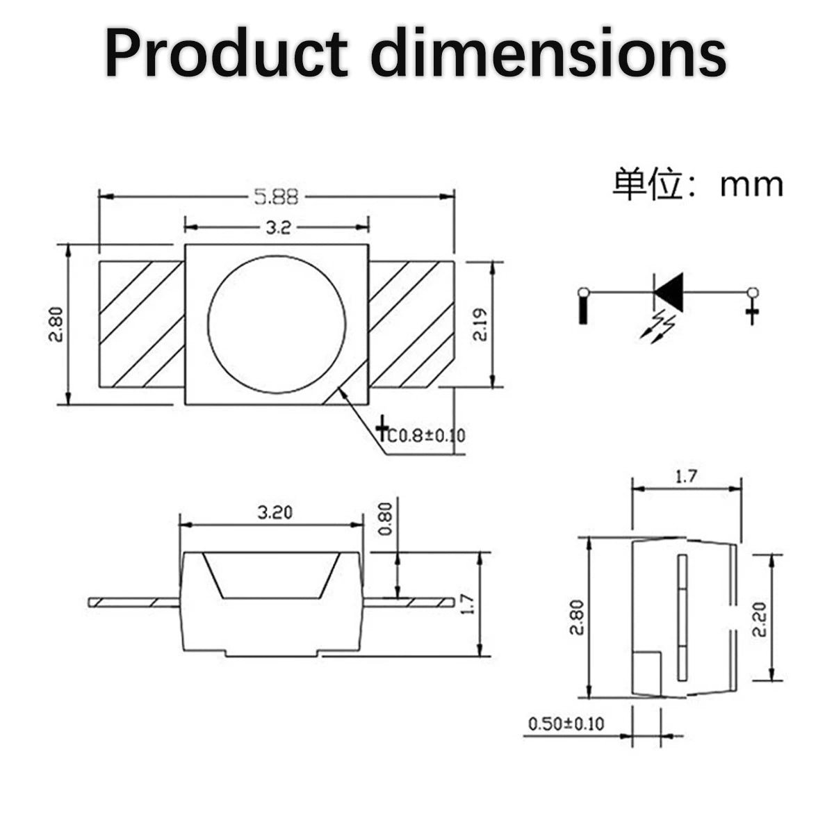 6028/3528 Multi-Color SMD LED Chips - High-Brightness Reverse-Mount Emitters for Keyboard Backlighting/Electronic Devices