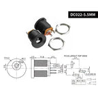 10Pcs DC Connector 5.5x2.1mm DC Power Plug Male Female Jack Socket 2.5mm DC Power Adapter Connector