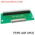1PCS FFC/FPC Conversion Board 0.5mm Connector to 2.54MM Double Row Bent Pins 4/10/14/15/16/22/26/30/32/36/42/45/60/64/68/80/96P