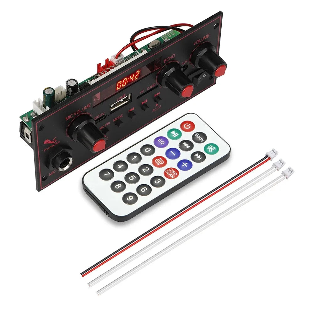2*10W Bluetooth 5.0 MP3 Decoder Board 20W Amplifier Audio Player 5V DIY MP3 Player Car FM Radio Module TF USB Mic Record