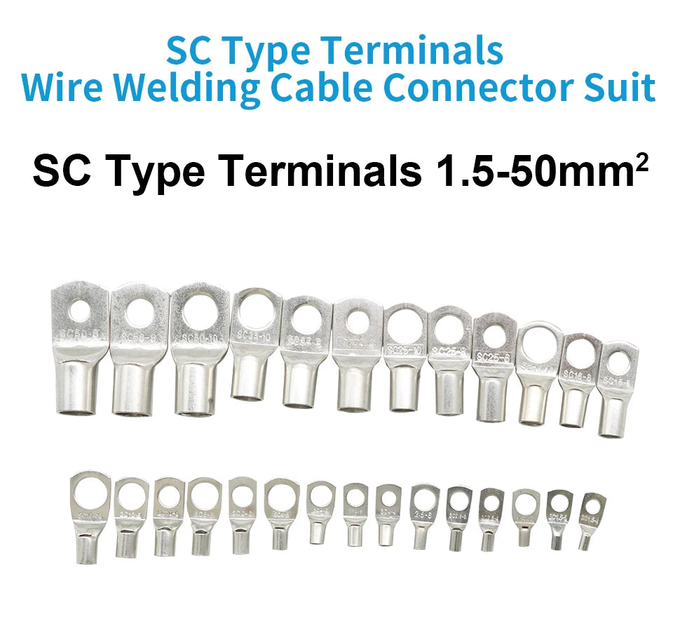 OMCH 5/10/20PCS SC Type Terminals Wire Welding Cable Connector Suit 1.5-50mm2 Cable Crimp Wire Connectors