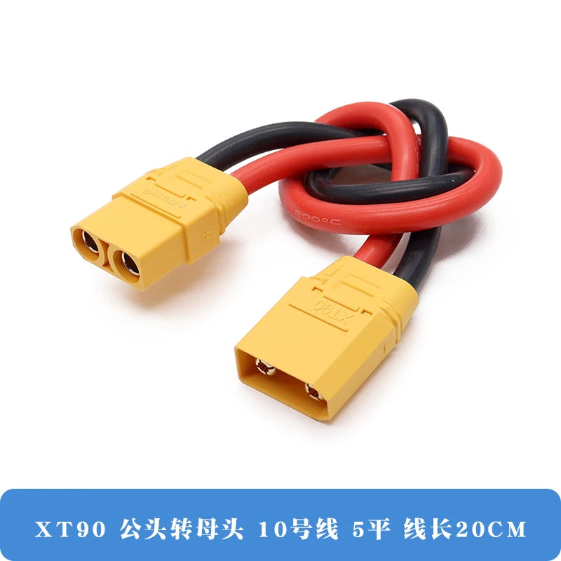 Xt90 Male and Female Connector Aircraft Model Lithium Battery Connector Xt90s Electrical Adjustment Gold-Plated Cable Plug