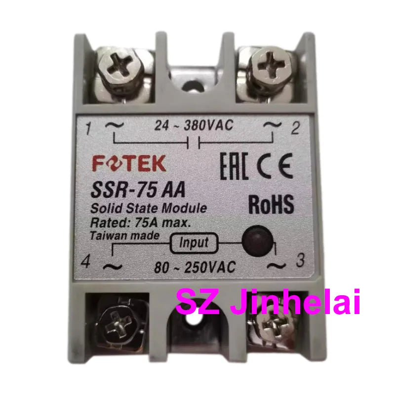 Authentic Original FOTEK Single phase Solid State Relays SSR-10AA 25AA 40AA 50AA 75AA 05DD 10DD 25DD 50DD 75DD -H