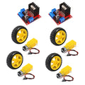 5PCS DC Gearbox Motor TT Motor 200RPM Tire Wheel DC 3-6V 1:48 Male Connector with 1Pc L298N Motor Drive Controller Board