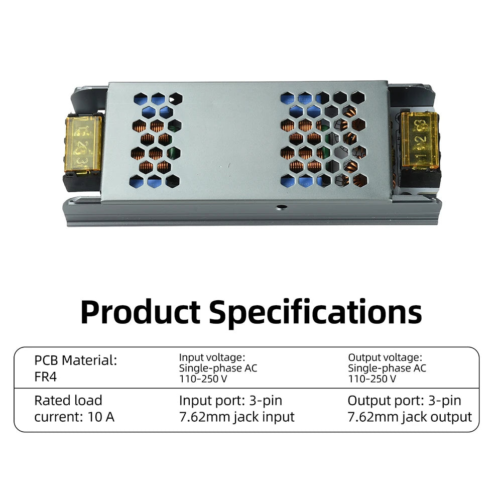 10A AC EMI Filter 110-250V Single-phase EMI Electromagnetic Interference Filter Audio Switching Power Supply Ripple Filter