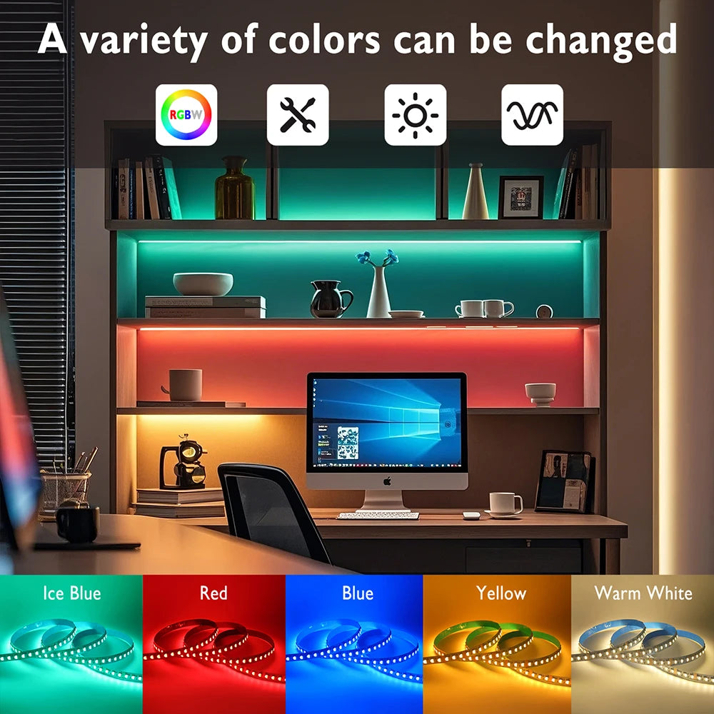 5m RGBW RGBWW Led Strip Light 4 Colors In 1 Chip 12V 24V 5050 120 60 108 LEDs Flexible Tape Ribbon RGB Warm White DC Home Decor