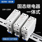 Solid State Relay With Heatsink 40DA Rail-Mount Integrated SSR Module Single-Phase Small 25A DC Control AC 10AA 25AA 40AA 60AA
