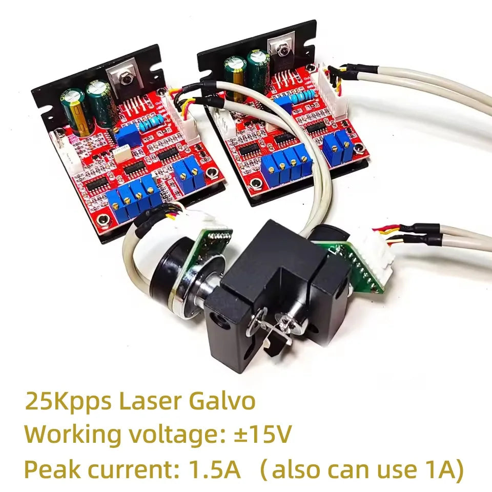 Laser Galvo Scanner 15/20/25/30/40Kpps X-Y Galvanometer Scanning for RGB Stage Light / Engraving / 3D Printing