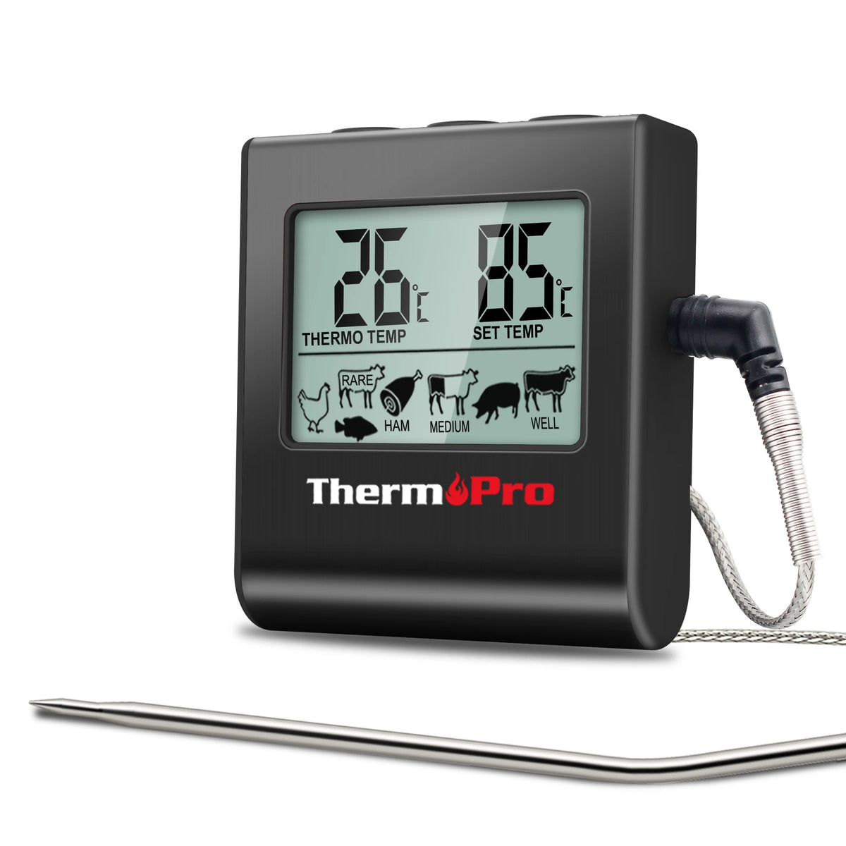 ThermoPro TP-16 Digital Thermometer For Oven Smoker Candy Liquid Kitchen Cooking Grilling Meat BBQ Thermometer and Timer