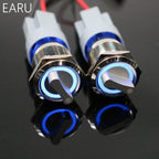 19mm 2 3 Position Switch Push Button Switch DPDT Illuminated Metal selector Rotary Switch with LED Waterproof Stainless Steel