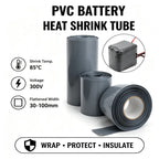 Gray 18650 Lithium Battery PVC Heat Shrink Tube, 30mm-100mm Width, Battery Pack Sleeve Insulation Protective Shrink Sleeve