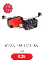V-15 V-151 V-152 V-153 V-154 V-155 V-156-1C25 Micro Switch 16A 250VAC SPDT Momentary Travel Limit Switch 1NO1NC Lever Roller