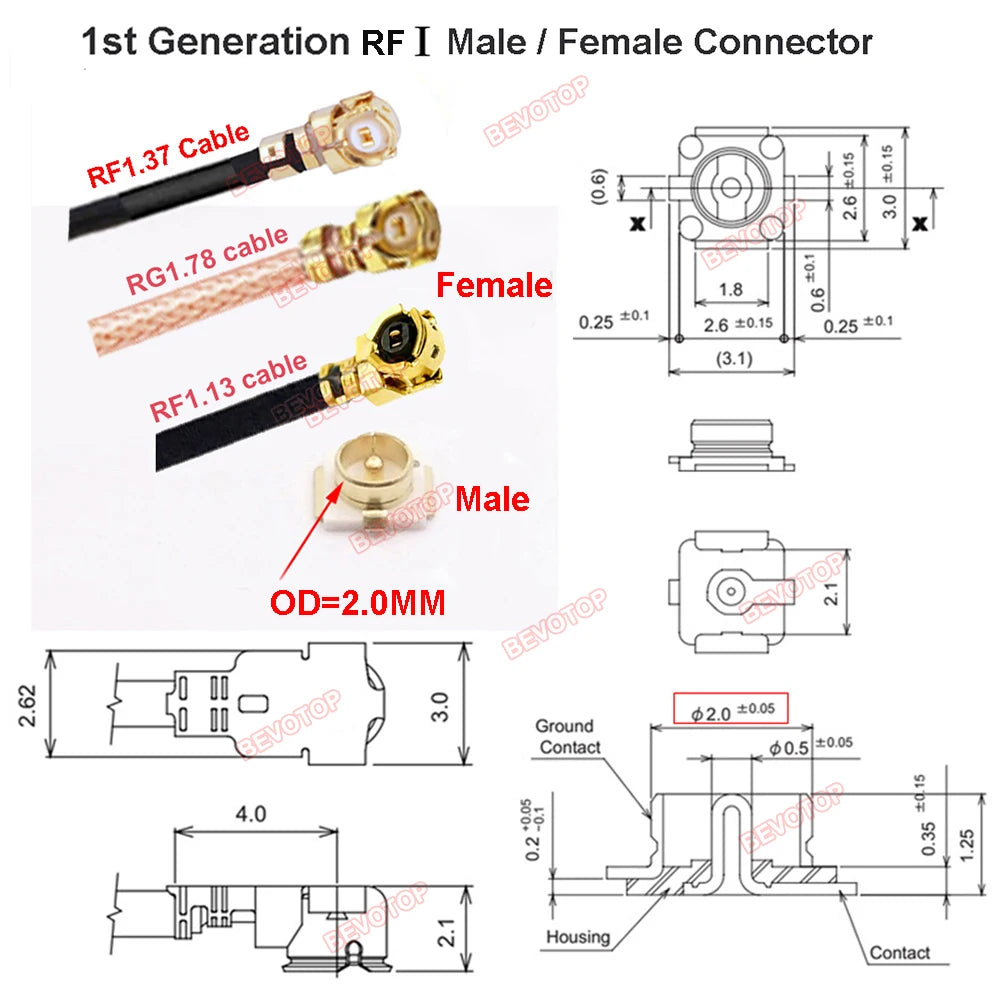 1PCS SMA to IPX Splitter Cable RP-SMA/SMA Female to 2/3/4x RF1 1st Generation Female Jack RG178 Pigtail Antenna Extension Jumper