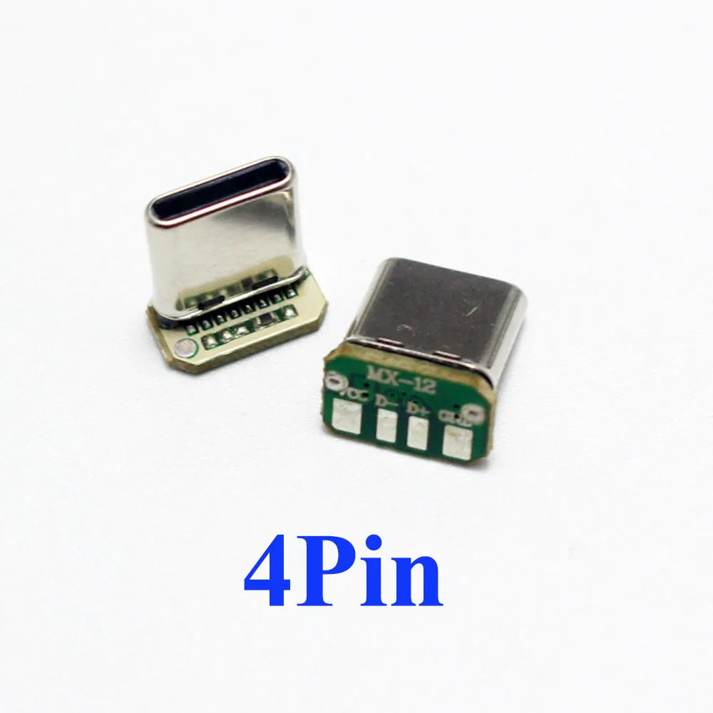 2/5/10PCS USB 3.1 Type C Vertical Patch Board 16pin 4 / 2 Welding Wire Data Band PCB USB Board Male Head 16P Usb C Connector