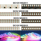 WS2812B WS2815 WS2813 Individually Addressable RGBIC LED Strip WS2811 WS2812 30/60/144Pixels/Leds/m Smart Tape Light DC5V/12V