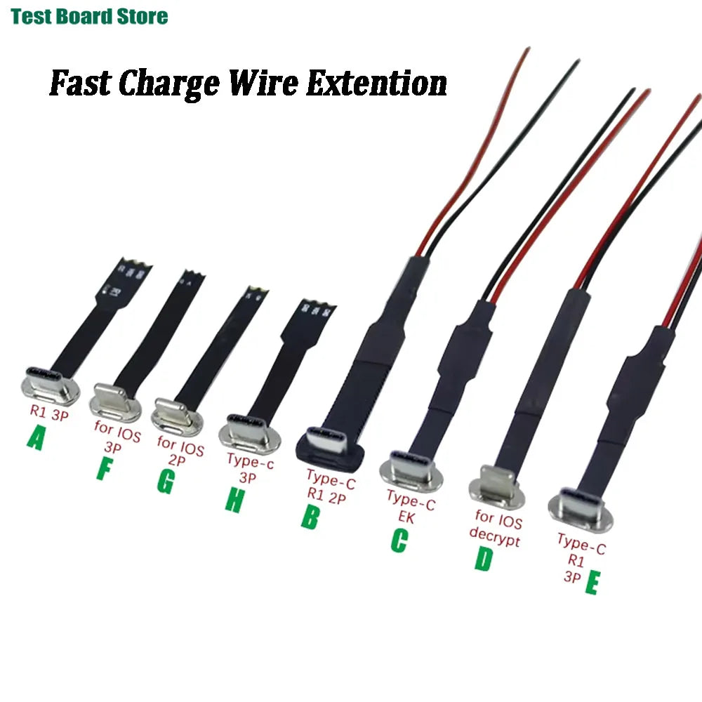 1 Piece Type-C Light Connector FPC R1/EK 3P/2P Soft Flat Cable Male Fast Charging Wire Extension for iOS