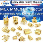 1-10PCS MCX MMCX Male Female PCB Mount Straight RF Coax Connector Right Angle 90-Degree Goldplated Welding Terminal