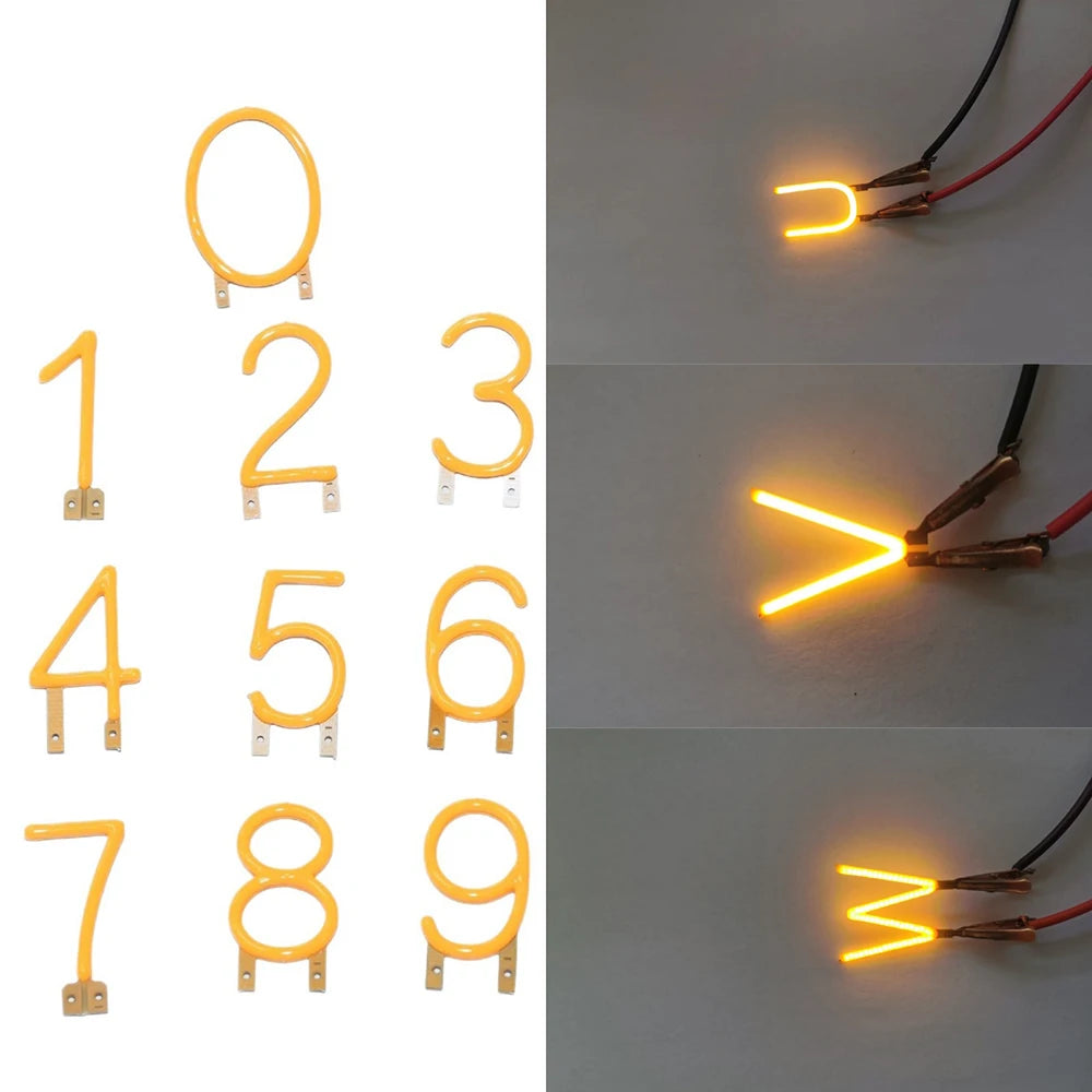 26 Letters A-Z  0-9 Numbers DIY COB Led Filament Symbols for Custom Signs 3V Decoration Retro Edison Bulb Lamp Parts LED Decor