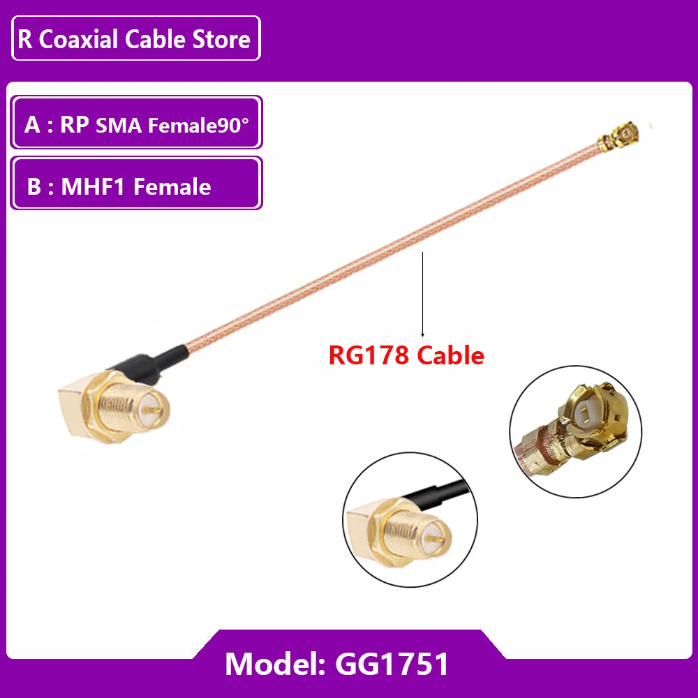 1PC UFL u.FL MHF Female to SMA Female Waterproof RF Coaxial Pigtail Adapter WIFI Antenna Extension Cable RG178