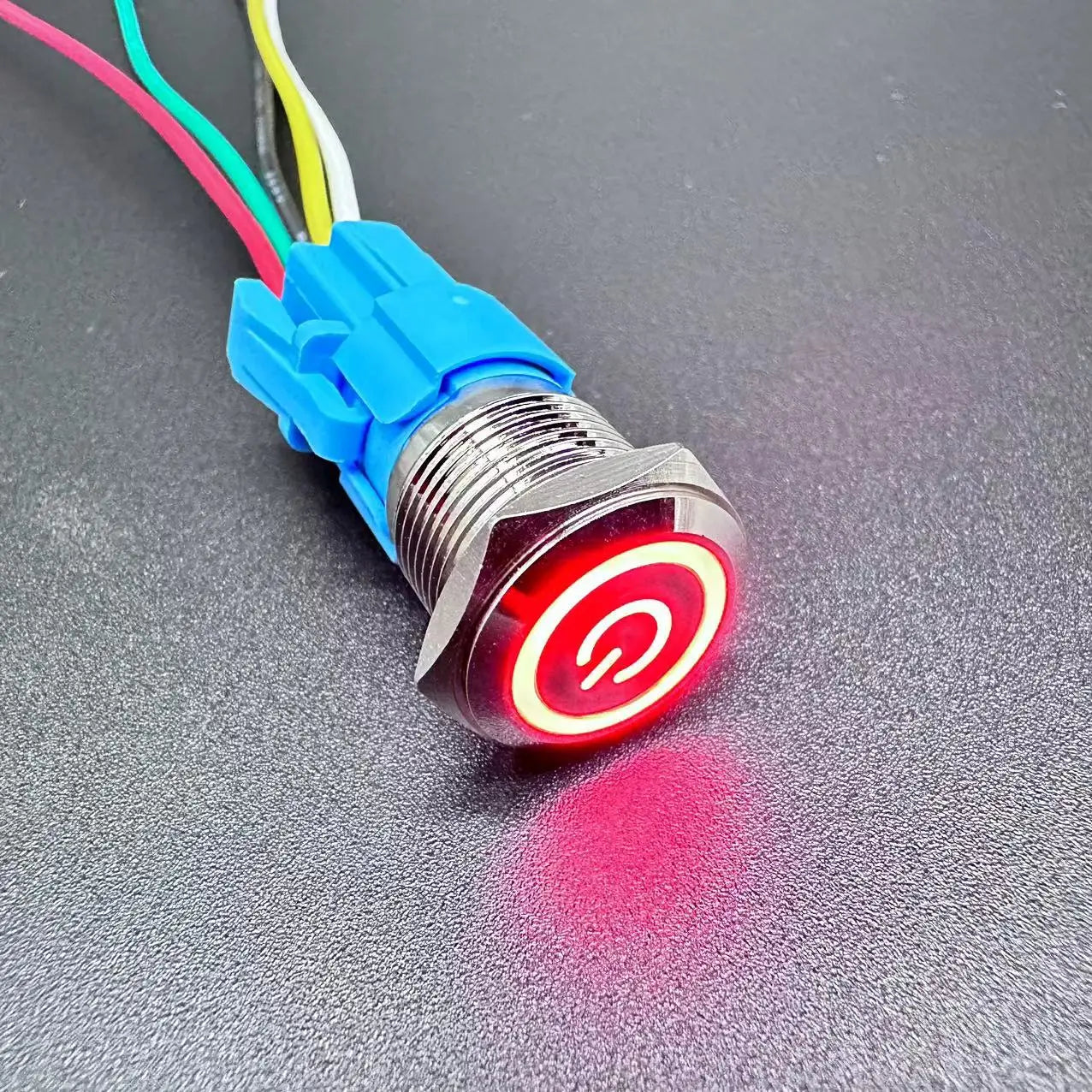 12/16/19/22MM Waterproof Metal Push Button Switch LED Light Momentary Latching Car Engine Power Switch  5V 12V 24V 220V Red Blue