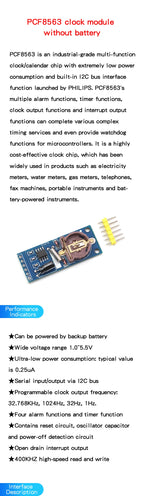 DS1302/3231/1307 PCF8563 real-time clock module time power-off storage timing module