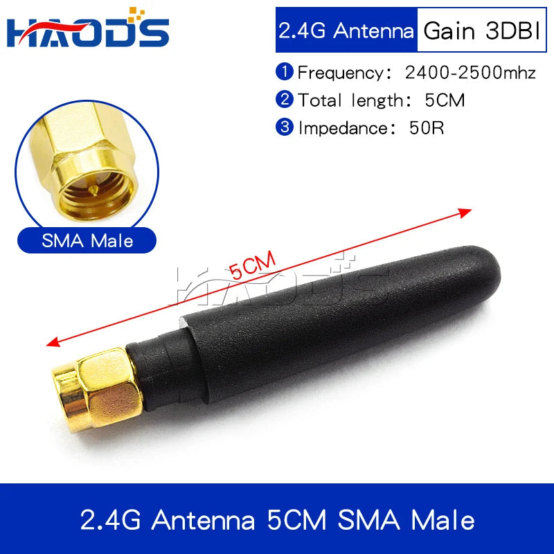 2PCS 2.4G Antenna Fold Glue Stick 3DBI WLAN Router Antenna Wifi Module Signal Enhancement 2400-2500mhz SMA Male Connector 6DBI
