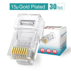 SAMZHE CAT6 UTP 50U RJ45 Modular Plug Connector 8P8C Crimp End Ethernet Cable Ethernet Connector