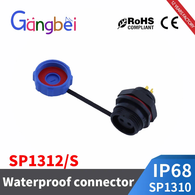 SP13 Waterproof Connector Male Plug & Female Socket Panel Mount Wire Cable Connector Aviation Plug IP68 2/3/4/5/6/7/9 Pin GBDQA
