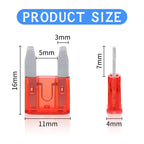 100/50/10pcs Small Mini Car Blade Fuses Zinc Auto Fuse Assortment Electric Fuse Set 2A 3A 5A 7.5A 10A 15A 20A 25A 30A 35A 40A
