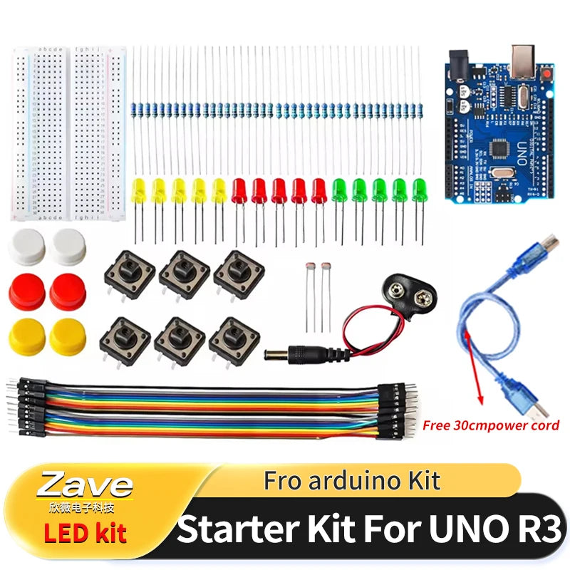 Smart Electronics Starter Kit For arduino uno r3 mini Breadboard LED jumper wire button