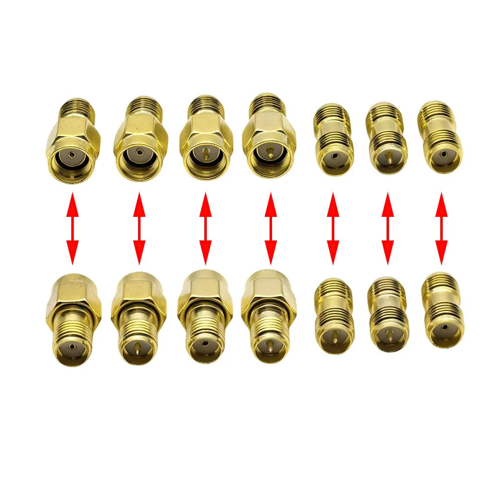 SMA Connectors kit 18Pcs/box SMA RP-SMA Plug Male Jack Female RF Coax Adapter for FPV Drone Antennas WiFi Router Radio Wireless
