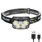 9 Led Strong Light Headlamp USB Rechageable Motion Sensor Headlight Portable Fishing Camping Outdoor Head Lamp 1200mah