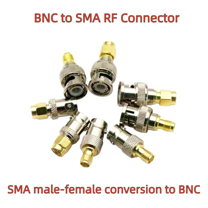 SMA Male Plug to BNC Female M/F Radio Antenna Connector RF Converter M/F Radio Antenna Adapters Kit Coaxial SMA to BNC Adapter