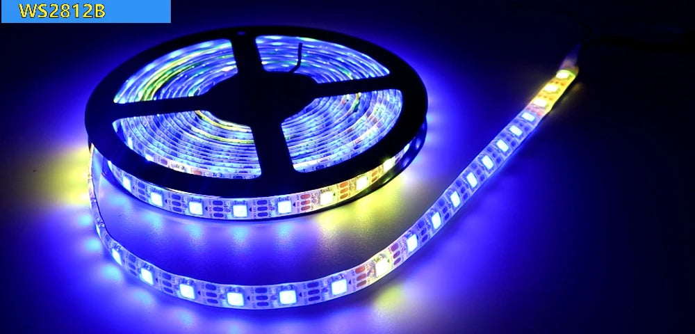 WS2811 WS2812B WS2813 WS2815 5050RGB LED Strip Lights Individually Addressable 30/60/144Pixels/Leds/m Black /White PCB DC5V/12V