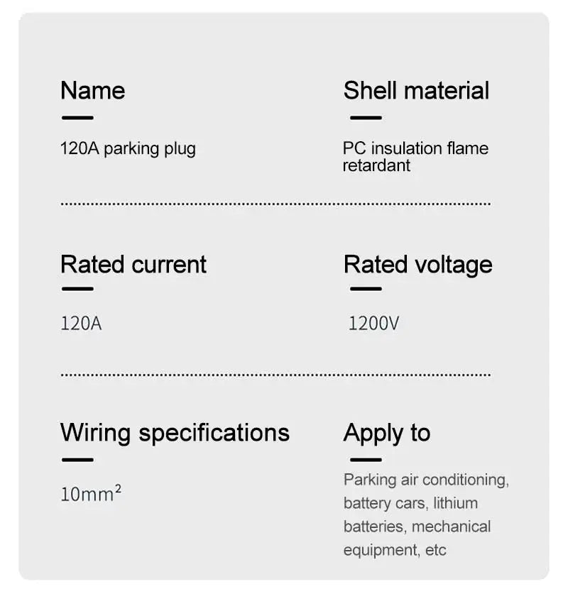 120A 1200V Male Female Connector Waterproof Big Current Parking Air Conditioner Plug Electric Forklift Generator Connectors