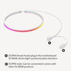 Soft Neon Addressable Rainbow PC WS2812b LED Strip Light for 5V 3pin ARGB Header PC Case Asus Aura Sync RGBIC Fusion MSI Mystic