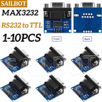 1/5/10PCS MAX3232 RS232 to TTL Serial Port Converter Module Female DB9 Connector MAX232 Flashing Board