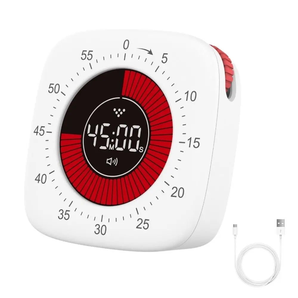 Rechargeable Visual Timer Digital 60 Minutes Timing Silcent Timers Mechanical Dual Time Clock Countdown Timer Classroom