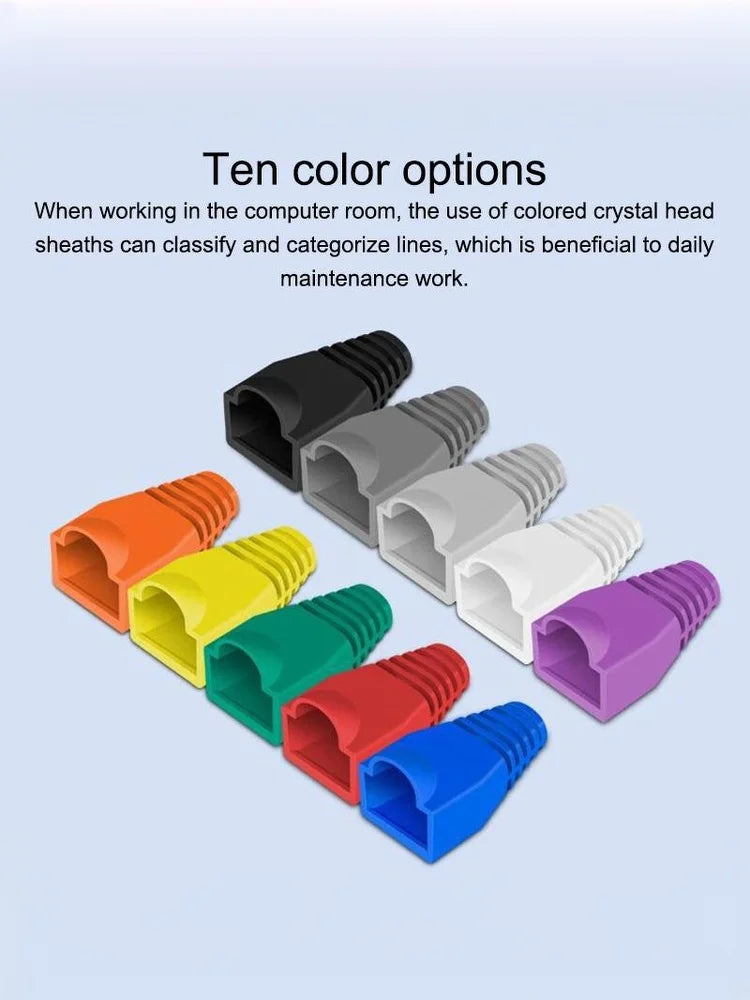 50/100Pcs RJ45 Cable Connector Plug Cover Ethernet Network Cable Connector Plugs Strain Relief Boots - Plastic