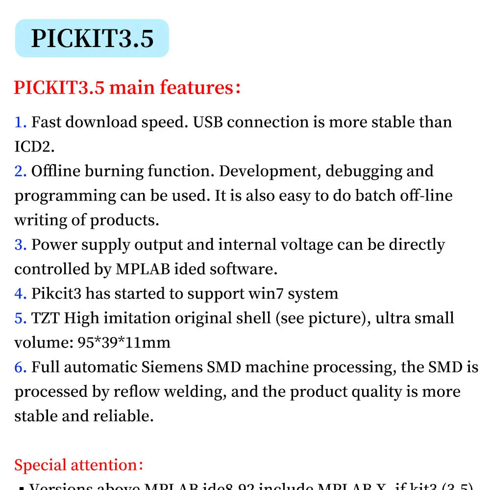 1/5/10Pcs PIC KIT Programmer PIC KIT2/3/3.5 Read/Write Downloader for PIC MCU