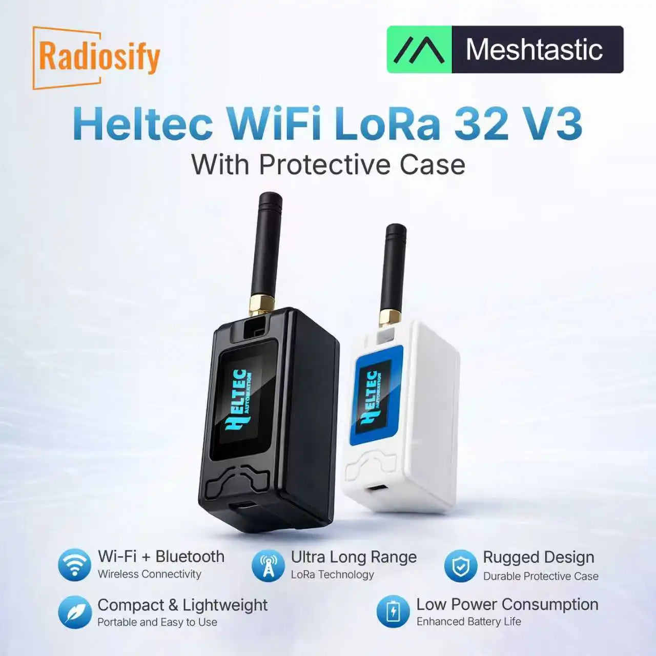Heltec V3 LoRa 32 with Case ESP32-S3 SX1262 Meshtastic Meshcore Node 868MHz 915MHz OLED Display WiFi BLE IoT Kit