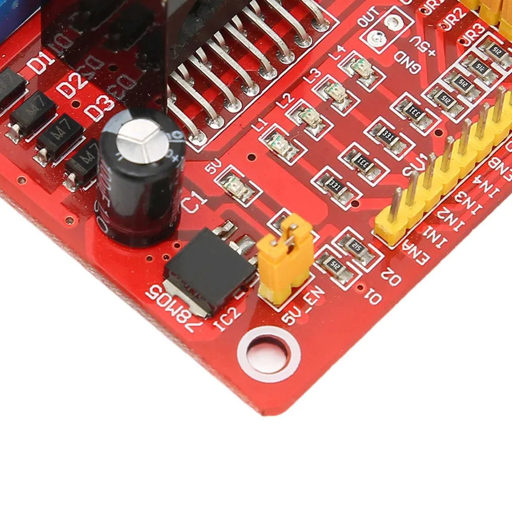 L298N Stepper Motor Driver Module Dual H Bridge 5V-35V DC Motor Controller Board Red Multifunctional DC Stepper Motor Driver