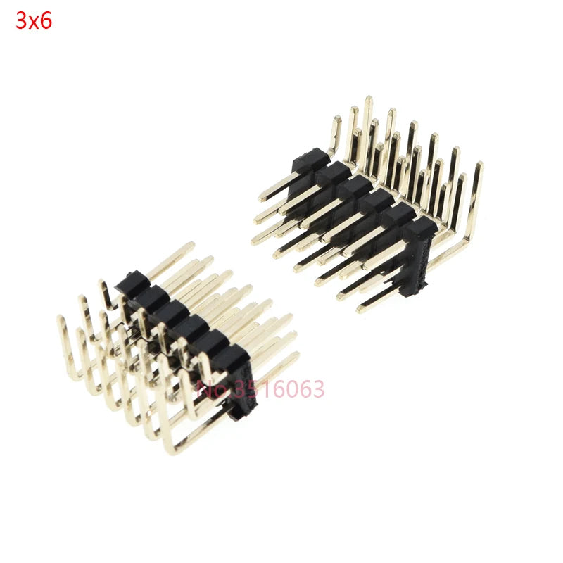 5PCS 90 degree Three Row Male 2.54MM Pitch Right Angle PIN Header Connector 3*2/3/4/5/6/7/8/10/20/40 PIN/P 3x/3/4/5/6/8/10/20/40