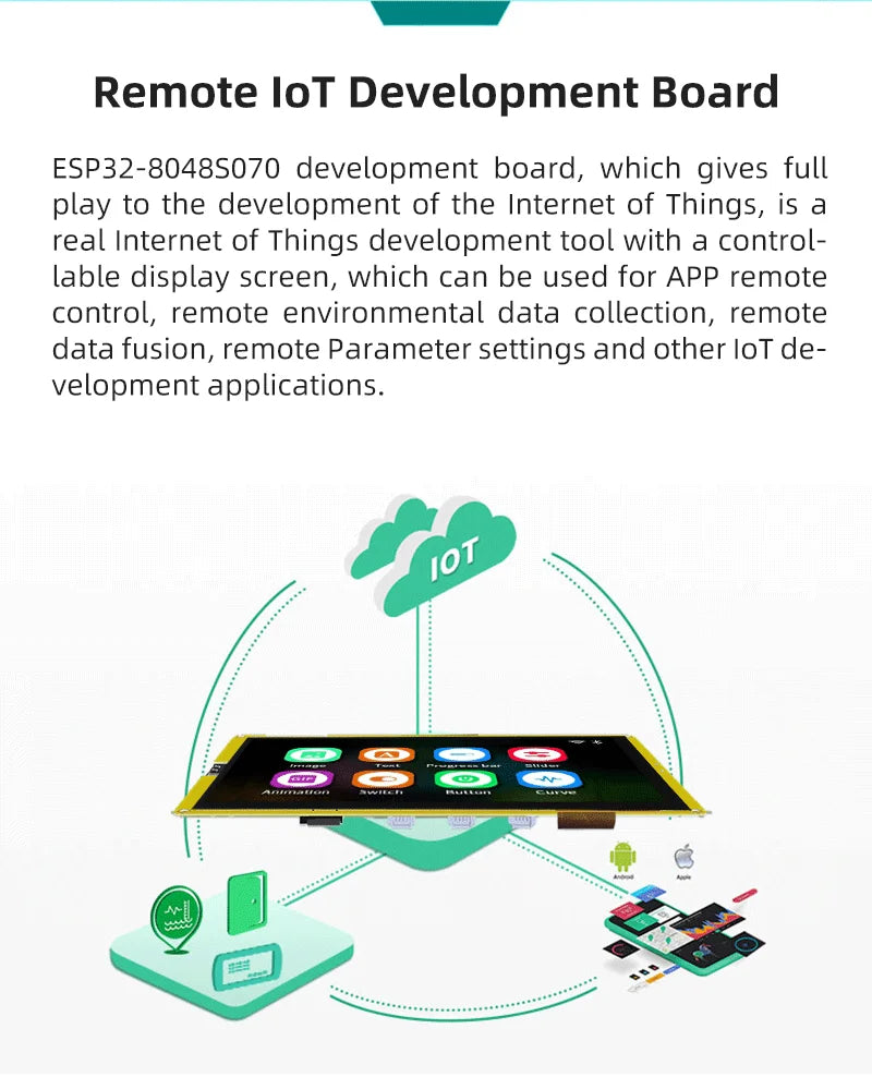 ESP32-S3 HMI 8M PSRAM 16M Flash Arduino LVGL WIFI&Bluetooth 7 " 800*480 Smart Display Screen 7 inch RGB LCD TFT Module